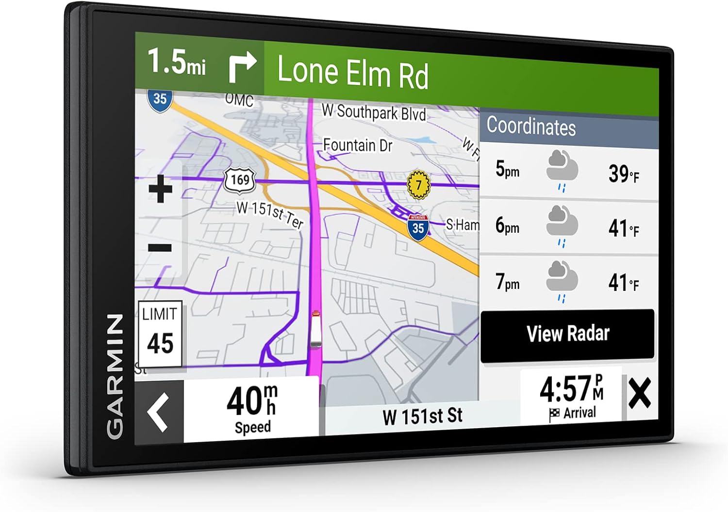 Garmin dezl OTR610  Large  Easy-to-Read 6" GPS Truck Navigator  Custom Truck Routing  High-Resolution Birdseye Satellite Imagery