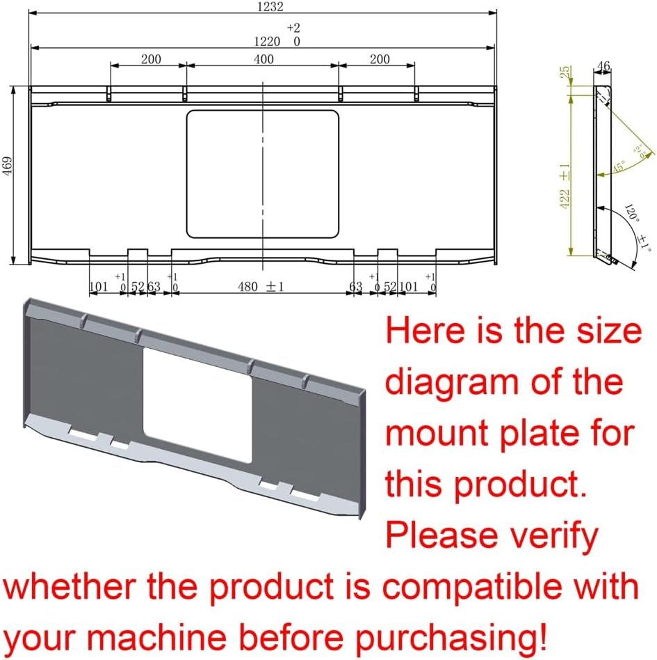 Skid Steer Snow Pusher Attachment  Single Box Snow Pusher for Skid Steer Loader  Heavy Duty Snow Removal Attachment  Universal Quick Attach for Clean Snow and Job Site Cleanup