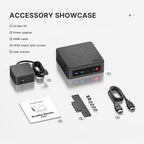 BOSGAME E4 Mini PC  Dual Gigabit LAN Ryzen 5 3550H Win 11 Pro Small Desktop Computer  16GB DDR4 RAM  1TB NVMe SSD  Triple Display  4X USB  Wi-Fi 5/BT 5.0 - Ideal for Business  Office & Home