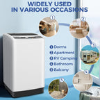 Nictemaw Portable Washing Machine, 20Lbs Capacity Full-Automatic Portable Washer, 2.8Cu.ft Washer and Dryer Combo with Drain Pump, LED Display, 10 Programs & 8 Water Levels for Apartment Dorm RV