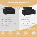 66" Multi-Functional Pull-Out Sofa Bed with Hidden Side Table, Storage Armrests, Built-in Charging Port, Spring Mattress, Solid Wood Frame – Ideal for Small Spaces, Easy Assembly