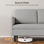 Gizoon Convertible Sectional Sofa, Convertible to L-Shaped Sofa, Linear and Sofa Bed, with Comfortable and Soft Fabric, Four Pillows, for Living Room, Apartment and Office, Light Gray