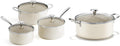 Redchef Cooking Pot Set Induction 5Qt, Saucepan Set 2.5/3.5Qt and 5 Qt Stock Pot with Lid, Compatible All Cooktops, Even Heat, Stay-Cool Handles, PTFE PFAS Free (Beige)