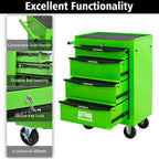 Rolling Metal Tool Chest with 4 Drawers, 20" 4-Drawer Tool Chest Cabinet with Ball Bearing Drawer Slides, Steel Tool Storage Box Organizer -Green
