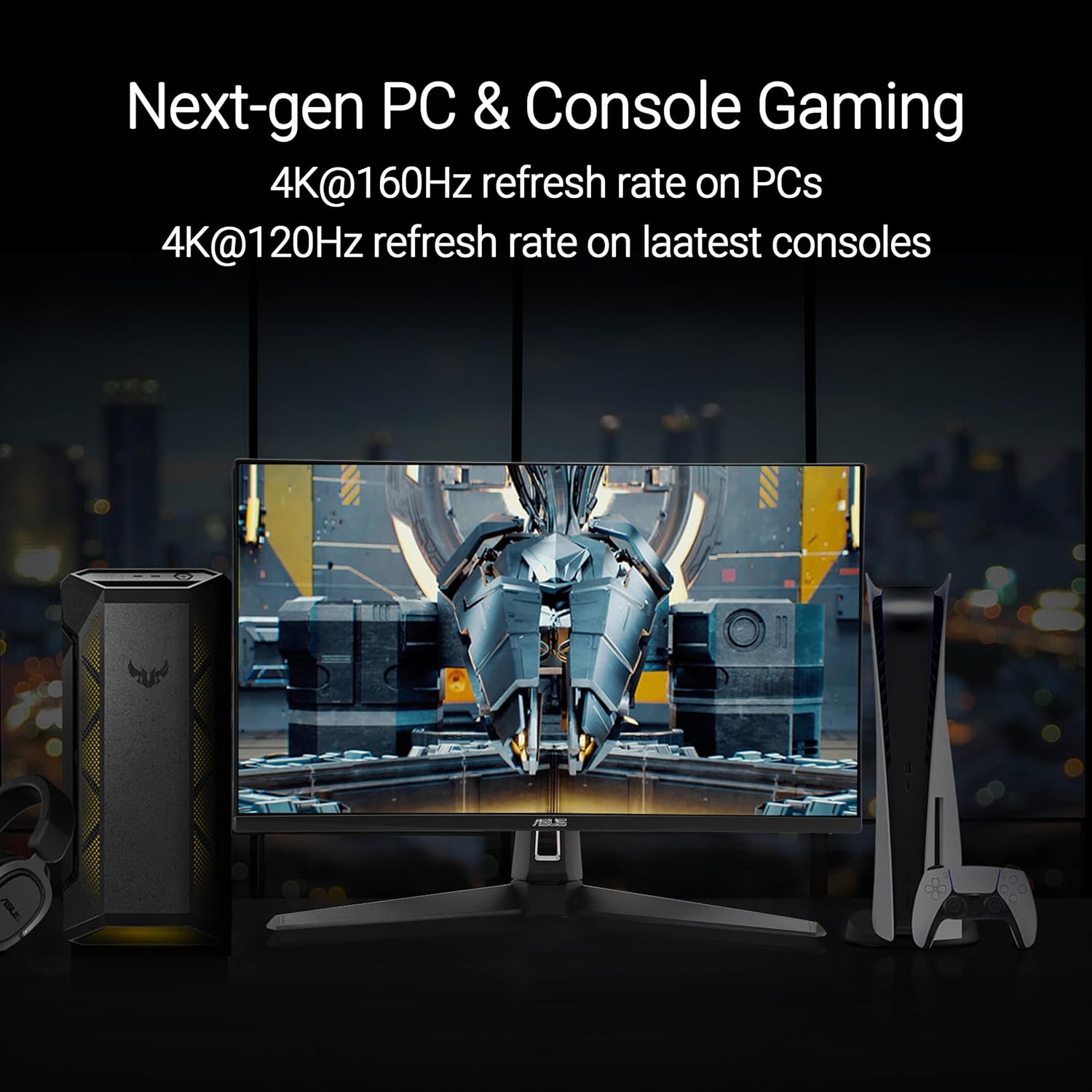ASUS TUF Gaming 27” 4K HDR Monitor (VG27UQ1A) – 160Hz  1ms  Extreme Low Motion Blur Sync  NVIDIA G-SYNC Compatible  AMD FreeSync Premium  95% DCI-P3  DisplayWidget  3 yr Warranty