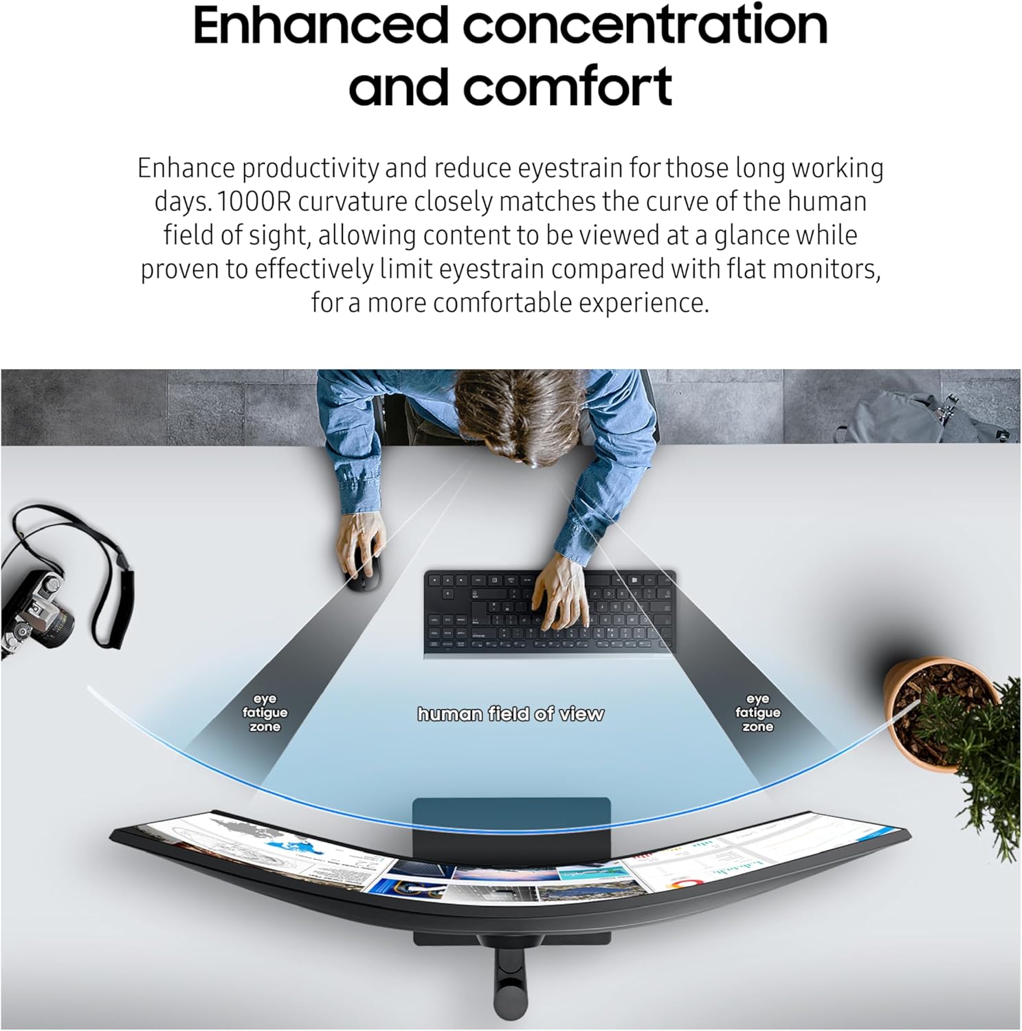 SAMSUNG Viewfinity S65UA Series 34-Inch Ultrawide QHD Curved Monitor  100Hz  USB-C  HDR10 (1 Billion Colors)  Height Adjustable Stand  TUV-certified Intelligent Eye Care (LS34A654UBNXGO) Black