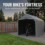 Bike Storage Shed Tent,8 * 6 * 6.2ft Outdoor Storage Shed, Carport, Canopy Shelter with 160g PE Fabric Coated with Silver Waterproof,Bike Covers Shelter for Bicycles,Garden Tools,Various Tools