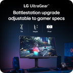 LG 27GR83Q-B 27-inch Ultragear QHD (2560x1440) IPS Gaming Monitor  240Hz  1ms  DisplayHDR 400  G-Sync AMD FreeSync Premium  HDMI 2.1 DisplayPort  4-Pole HP Out DTS GP:X  Tilt/Height/Pivot Stand  Black