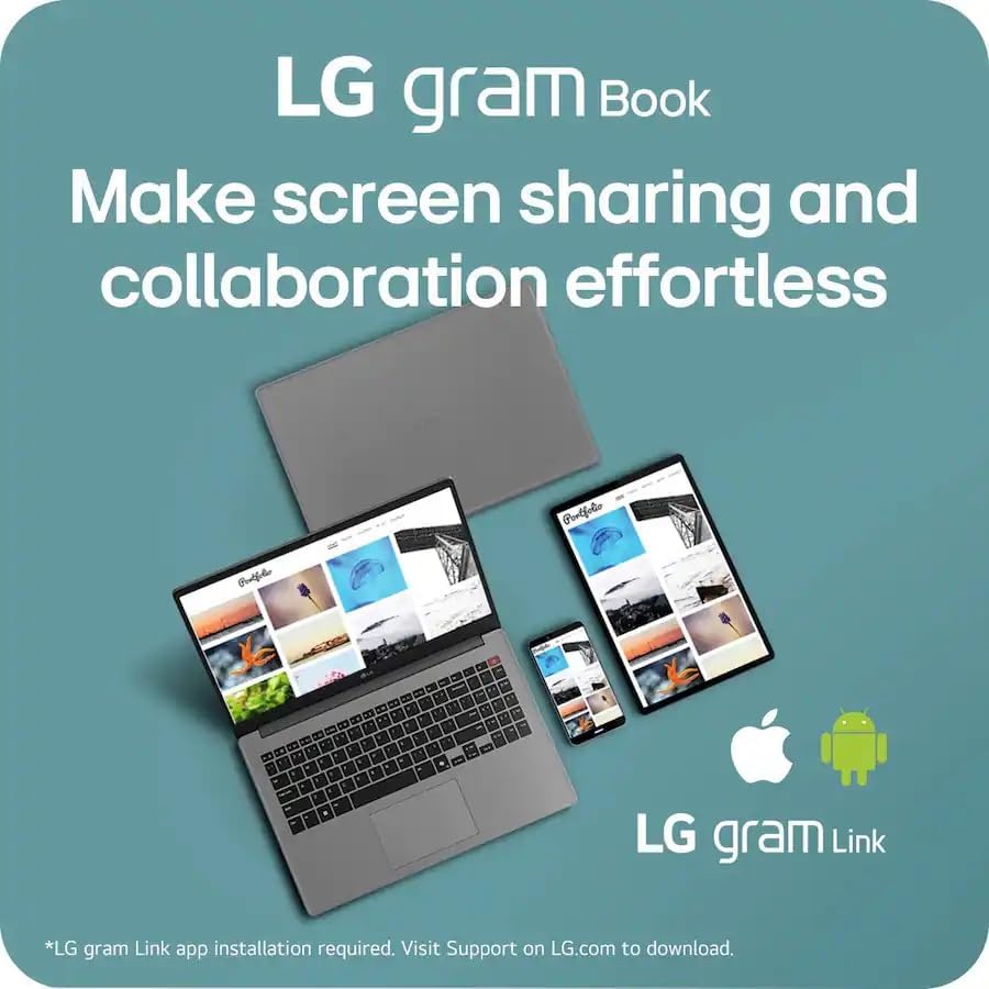 LG Gram Book 15 Thin Lightweight Bussiness Laptop Computer, AI Copilot in Windows 11 Pro, Wi-Fi 6, 32GB RAM 1TB SSD, FHD IPS Display, Intel i5-1334U(10 Cores up to 4.6 GHz), with with hub