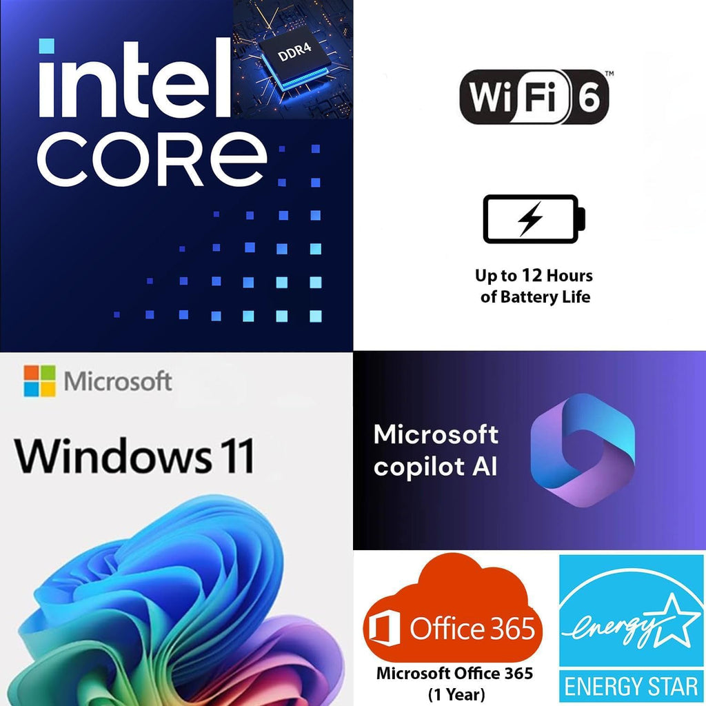 HP Ultrabook 15.6" Business Laptop Computer with Microsoft 365 • 2025/2026 Edition • Copilot AI • Intel 4-Core N200 CPU • 1.1TB Storage (1TB OneDrive + 128GB UFS) • 8GB RAM • Win 11 • w/o Mouse