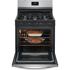 Frigidaire 30 in. 5 Burner Freestanding Gas Range in Stainless Steel FCRG3052AS