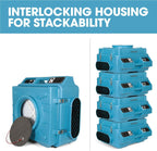 HEPA Air Scrubber with GFCI Outlets for Daisy Chain | 1/4 HP, 675 CFM, 2.2A | Water Damage Restoration, Grow Rooms | PA-600-HAS | Blue