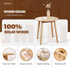 28.3" Small Round Dining Table for 2,Wooden Space-Saving Kitchen Dinner Table Rustic Wood Dining Table Mid Century Modern Kitchen Table