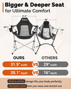 KingCamp Hammock Camping Chair, Swinging Portable Camp Chairs for Adults, 400lbs Heavy Duty Oversized Folding Rocking Chair with Adjustable Recline, Aluminum Alloy Frame for Outdoor Patio Beach Sport