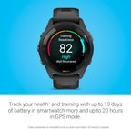 Garmin Forerunner 265 Running Smartwatch  Colorful AMOLED Display  Training Metrics and Recovery Insights  Black and Powder Gray (Renewed)