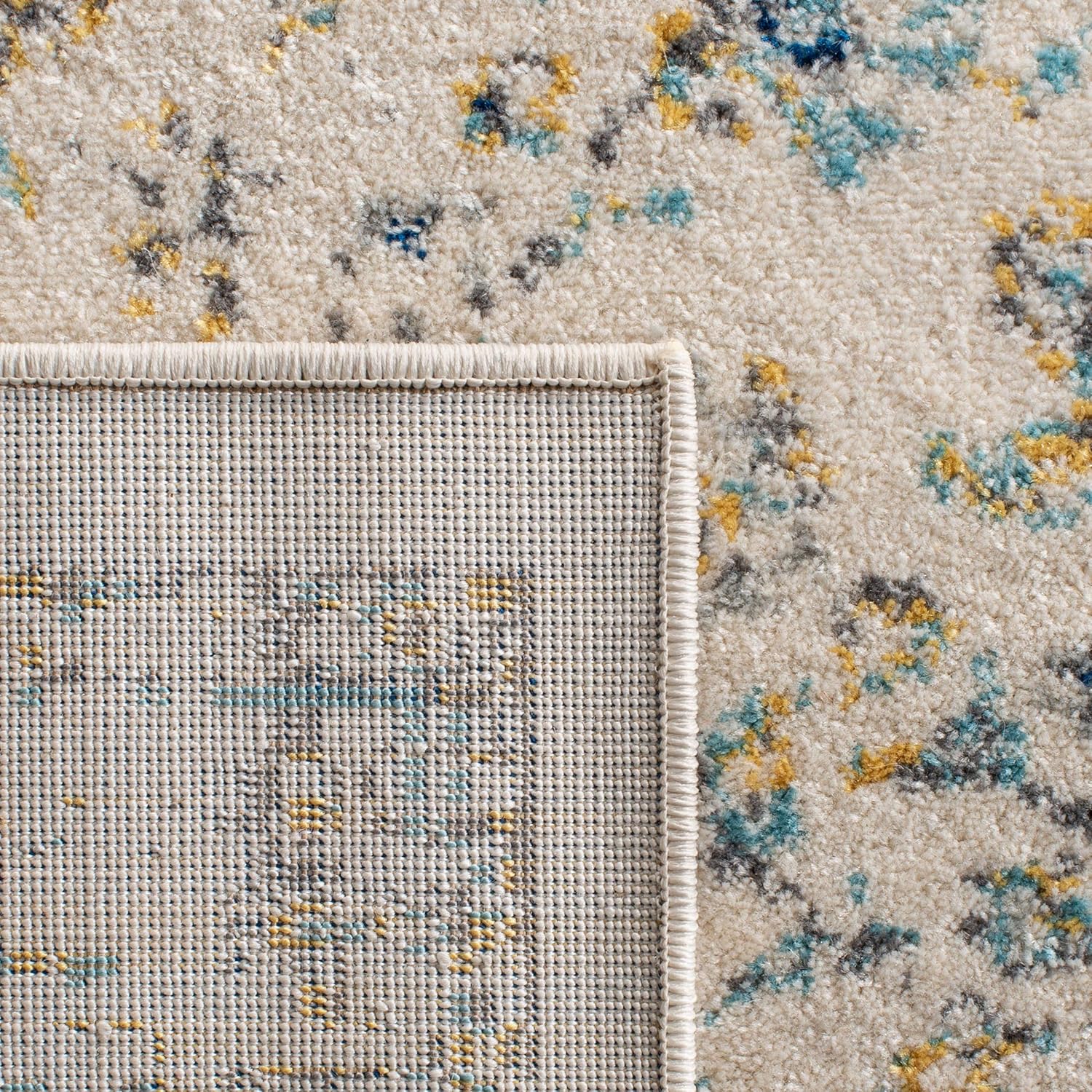 SAFAVIEH Area Rug 9x12 - Evoke Collection - Large - Ivory & Blue, Shabby Chic Oriental Medallion Design, Non-Shedding & Easy to Clean, Ideal for Living Room, Bedroom, Dining Space (EVK220C)