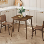 HOOBRO Bamboo Dining Table, Square Dining Table for 2, 27.6" Kitchen Table for Small Space, Writing Table, Easy to Assemble, for Dining Room, Living Room, Office, Kitchen, Apartment, Brown BR70CZ01G1
