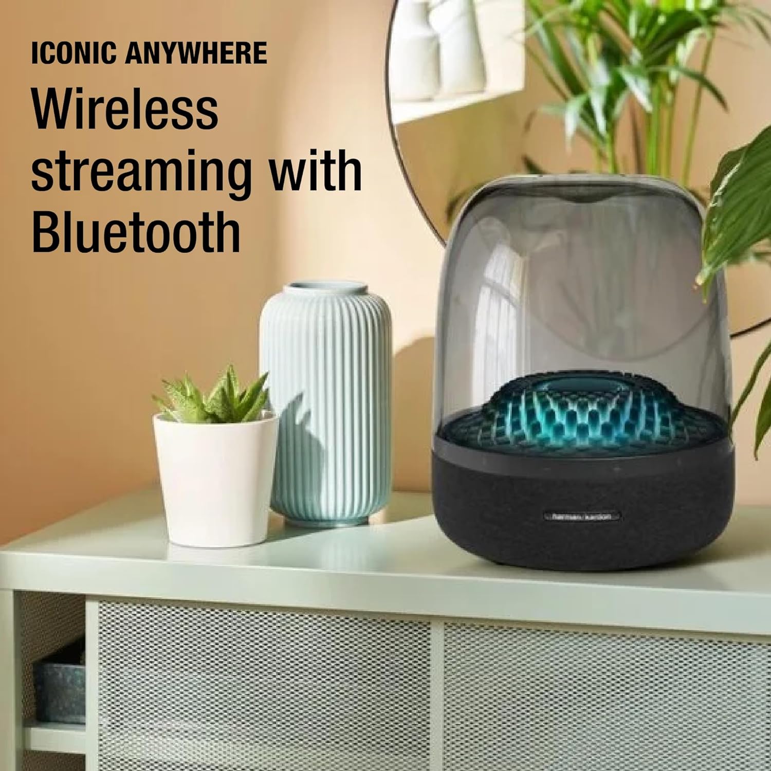 Bluetooth Home Speaker Superior Sound Quality  5 Diamond Effect Light Themes Made from Recycled Materials