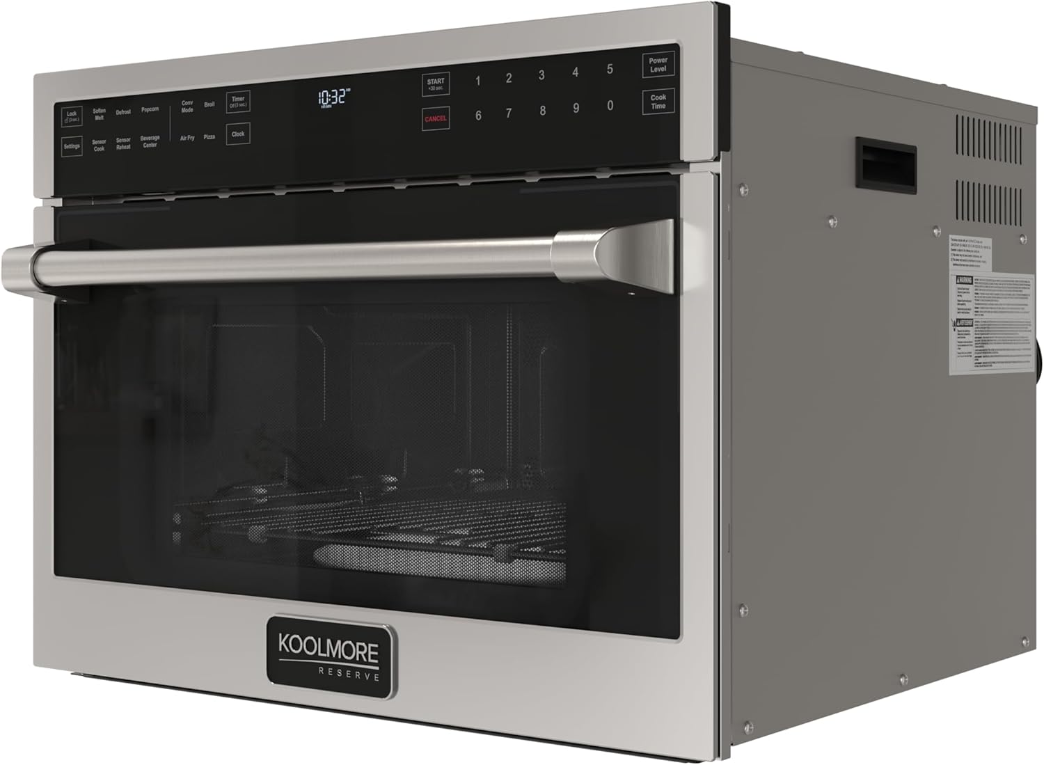 KoolMore Reserve 24 in. Built-In Microwave Convection Oven with Air Fry, 3-in-1 Combo, Sensor Cook, Soft-Close Door, 1.6 cu. ft. in Stainless Steel