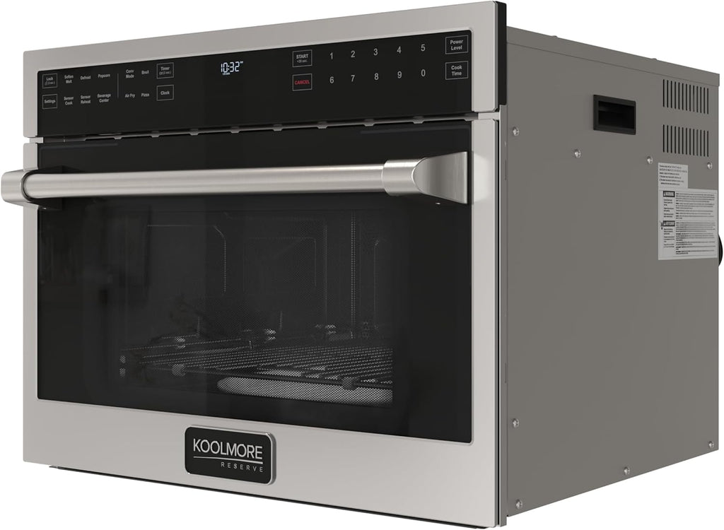 KoolMore Reserve 24 in. Built-In Microwave Convection Oven with Air Fry, 3-in-1 Combo, Sensor Cook, Soft-Close Door, 1.6 cu. ft. in Stainless Steel