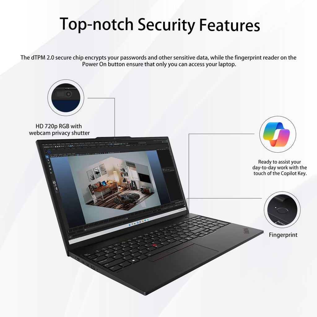 Lenovo ThinkPad E16 Business Laptop  16" FHD+ Anti-Glare Touchscreen  AMD Ryzen 5 7535U  32GB DDR5  1TB SSD  Wi-Fi 6E  Fingerprint  Backlit  Webcam  Windows 11 Pro  Bundle with 7-in-1 USB-C Hub