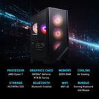 msi Codex Z2 Gaming Desktop: AMD R7-8700F  GeForce RTX 5070  32GB DDR5  2TB m.2 NVMe SSD  USB Type-C  VR-Ready  Windows 11 Home : A8NVP-436US