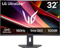 LG 32G600A-B 32-inch Ultragear QHD (2560 x 1440) Curved Gaming Monitor  180Hz  1ms  AMD FreeSync  HDMI  DisplayPort  Tilt/Height/Swivel Adjustable Stand  Black