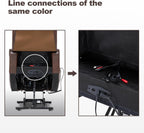 Triple Motor Power Lift Recliner Chair with Adjustable Lumbar Support, Lay Flat Recliner for Elderly, Breathable Brown Leather Recliner, Lift Chair Massage & Heating, USB Ports, Cup Holders