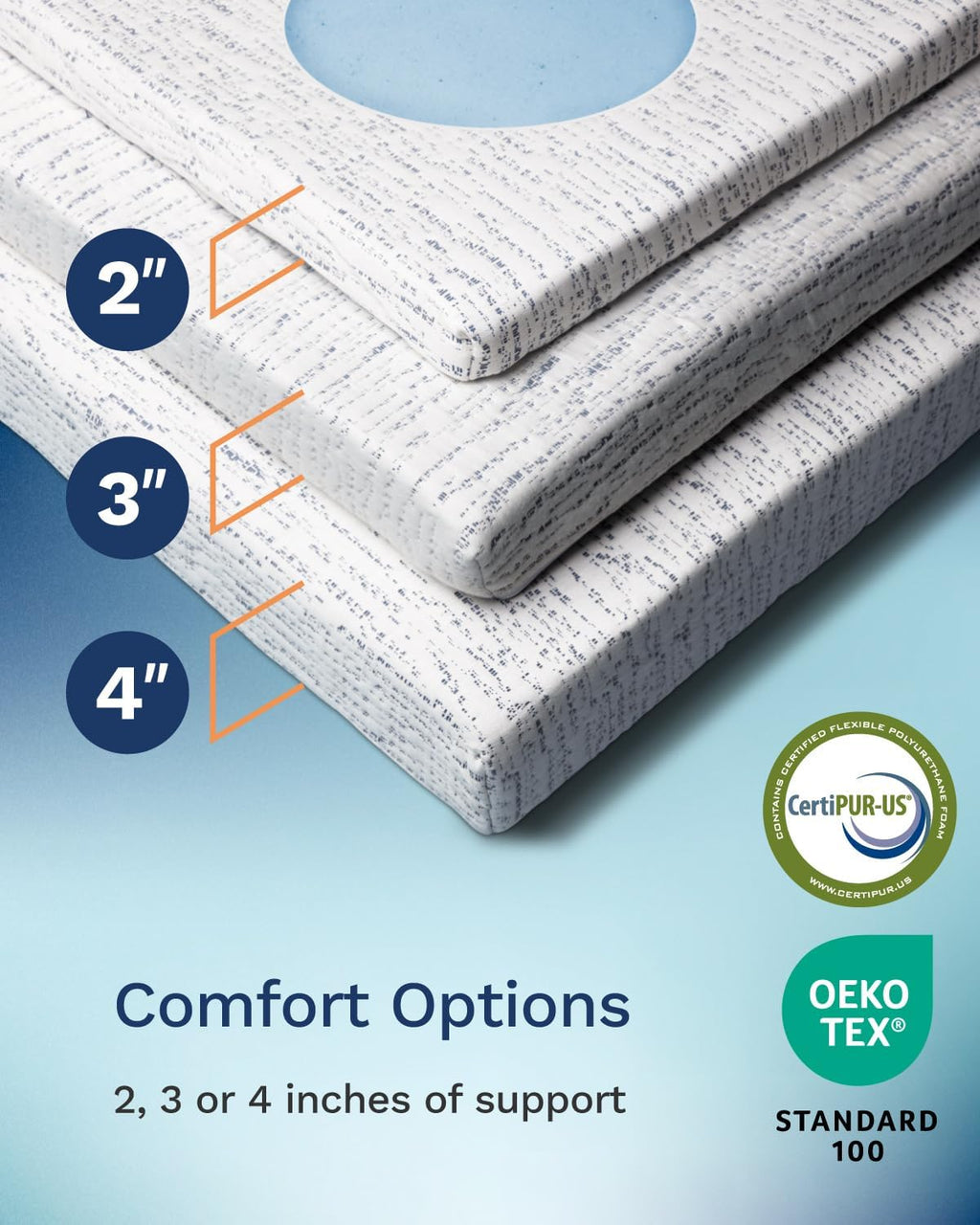 ViscoSoft 3 Inch Memory Foam Mattress Topper King - Select High Density - (Gel-Infused and Ventilated) Mattress Pad with Soft Removable Bamboo-Rayon Cover