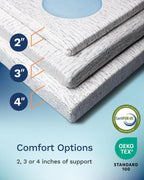 ViscoSoft 3 Inch Memory Foam Mattress Topper King - Select High Density - (Gel-Infused and Ventilated) Mattress Pad with Soft Removable Bamboo-Rayon Cover