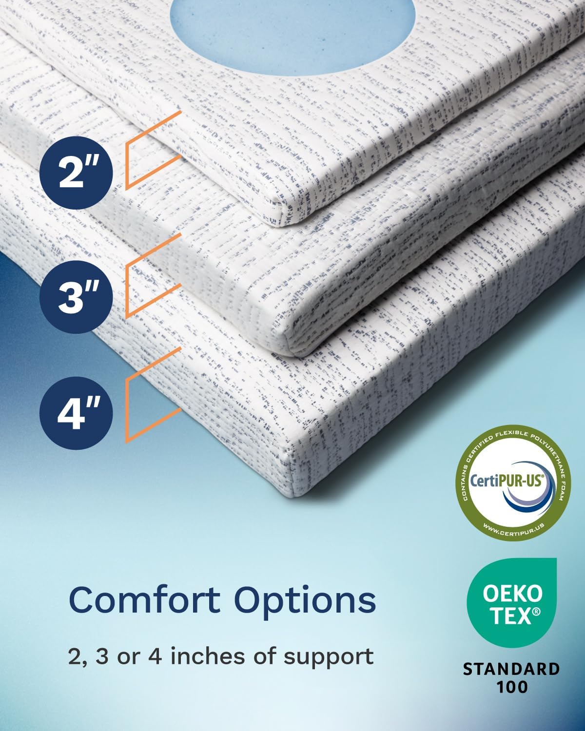 ViscoSoft 3 Inch Memory Foam Mattress Topper King - Select High Density - (Gel-Infused and Ventilated) Mattress Pad with Soft Removable Bamboo-Rayon Cover