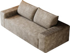 3 Seater Couch for Living Room, 71.3 INCH Fluffy Corduroy Boneless Couch Cloud Loveseat with Wide Armrest, Upholstered Floor Sofa in A Box, No Assembly Required