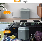 SUNVIVI Electric Cooler & Warmer with Handle, 21QT Portable Thermoelectric Car Refrigerator, Plug-in Mini 12V Fridge for Vehicle, Car fridge for Truck, Travel, Camping, Home, Office, Gray