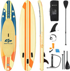 Goplus Inflatable Stand up Paddle Board, 10'/10.5'/11' SUP 6" Thick with Premium Accessories, Adjustable Aluminum Paddle, Leash, Carry Bag, Hand Pump, Removable Fin, ISUP for Adults