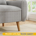 JAMFLY 47'' Small Loveseat Sofa, 2 Seat Compact Couch with Tapered Legs, Light Grey Upholstered Furniture, Solid Wood Frame, Comfy Foam Cushion, Easy Assembly for Small Spaces