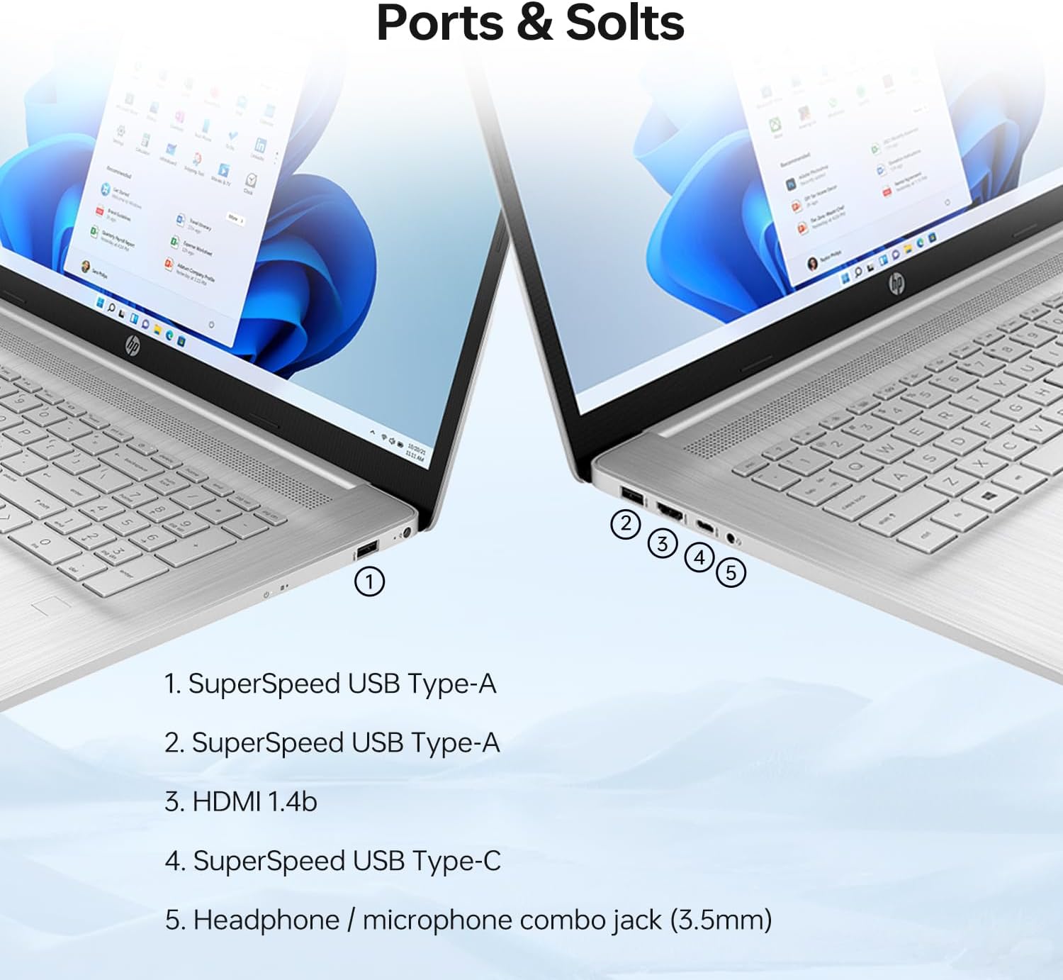 HP 17 Laptop  17.3" HD+ Touchscreen  Intel Core i7-1255U Processor  32GB RAM  1TB SSD  Webcam  HDMI  Backlit Keyboard  Wi-Fi  Windows 11 Home  Silver