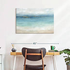 ElephantStock Serene Sea Landscape Wall Art - Horizontal Wrapped Canvas - 1-Piece Hallway Wall Decor - Painting Beach Canvas Print - Blue and White Decor for Wall by Cynthia Coulter - 36" X 24"