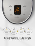 CUCKOO Micom Rice Cooker 6-Cup Uncooked / 12-Cup Cooked with Nonstick Inner Pot, Versatile Rice Maker with 9 Menu Options, Fuzzy Logic Technology, Auto Clean, Quick Rice Mode, Gray (CR-0675FG)