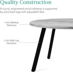 Best Choice Products Round Dining Table 35.5”, Mid-Century Modern Kitchen Table for 2-4 People, Small Space Apartment Dinette, Wood Top W/Steel Legs - Gray