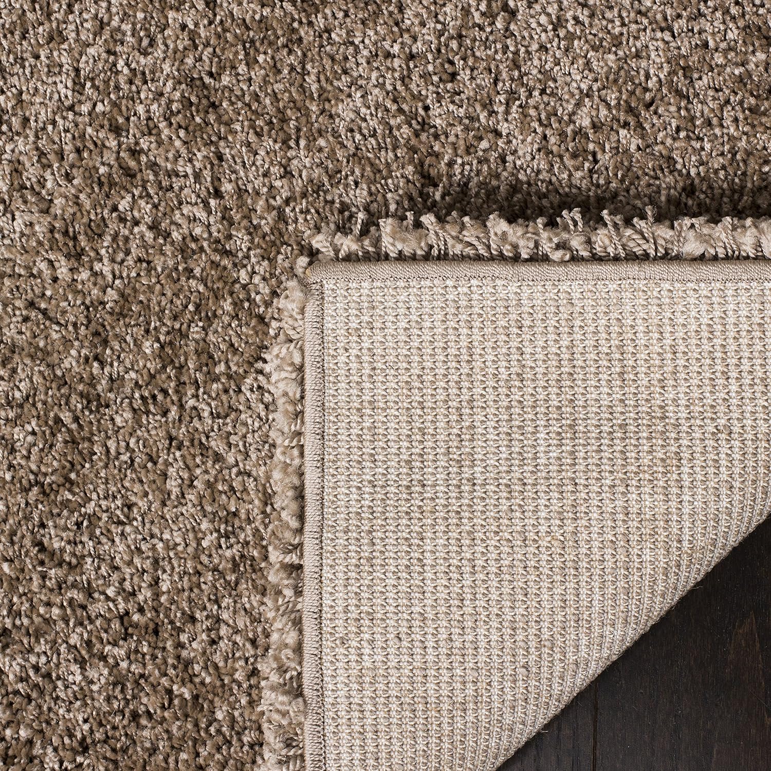 SAFAVIEH Milan Shag Collection Area Rug - 6' x 9', Dark Beige, Solid Design, Non-Shedding & Easy to Clean, Plush Thick Pile, Ideal for Living Room, Bedroom (SG180-1414)