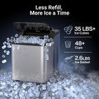 Typhur Fast Nugget Ice Maker Countertop with Self-Cleaning Pump, 35lbs/24H Crushed Pebble Ice Machine with Pellet Ice, 8 Packs Cleaner, Dual Ice Scoops for Home, Kitchen, Party, RV, Stainless Steel