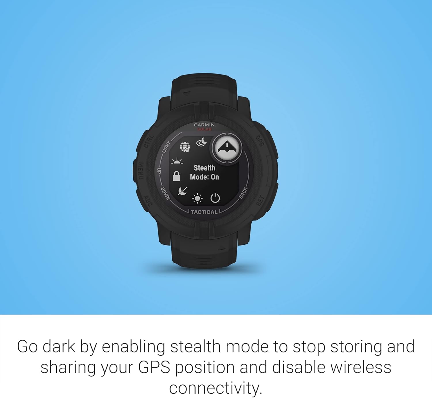 Garmin Instinct 2 Solar  Tactical-Edition  Rugged Outdoor Watch with GPS  with Solar Charging Capabilities  Built for All Elements  Multi-GNSS Support  Tracback Routing and More  Black