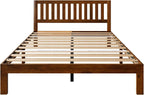 Novilla 12 Inch Full Size Bed Frame Solid Wooden Full Bed Frames with Headboard Wooden Classic Bed Frame Foundation, No Box Spring Needed, Easy Assembly, Walnut