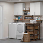 Wall Storage Cabinets - Large Kitchen Laundry Wall Amount Cabinets with Two Shaker Doors and Adjustable Shelf, One of 2pcs,in White