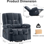 BOSMILLER Power Lift Recliner Chair with Massage and Heat for Elderly,Electric Recliner Single Sofa with Footrest,Side Pocket and USB Charge Port for Living Room