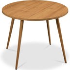 Best Choice Products Round 35.5in Dining Table for 4 w/Sturdy Wood Finish Steel Legs, Mid Century Modern, Space-Saving, Small Space Circle Dinette for Home, Kitchen, Apartment - Pecan