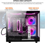 Prebuilt Gaming Desktop Computer | 16G DDR4 RAM | 512G SSD | AMD Ryzen5 6Cores 3.6G Up to 4.1G | RX 560 4G Graphics Card | Wi-Fi 6 | Gamer PC Black
