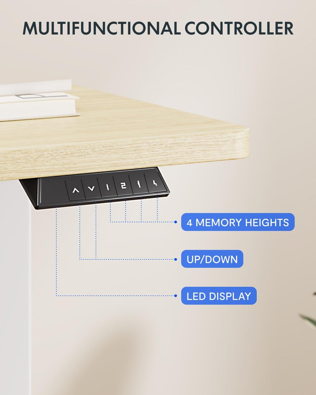 FLEXISPOT 71x32 Inch Electric Large Standing Desk for Home & Office, Spacious Splice Board Desk with Cable Management & Organizer, Cup Holder & Hook, White Wood Grain