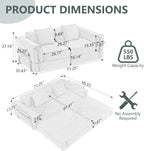 GNIXUU 71.3" Convertible Sleeper Sofa Bed, Modern Convertible Boneless Couch with Foldable/Pull Out Bed, Compressed Modular Futon Couch with Pillows & Storage Pocket for Living Room Bedroom, Beige