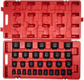 SUNEX TOOLS 4696 3/4-Inch Drive SAE Master Impact Socket Set, Standard, 6-Point, Cr-Mo, 3/4-Inch - 2-7/17-Inch, 29-Piece